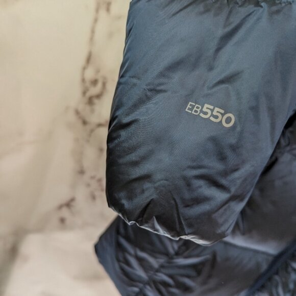 Eddie Bauer Down Puffer Jacket Women Medium Blue Parka Coat Hood Long 650 FP - Picture 13 of 13